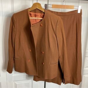 Wool Blend Jacket & Skirt Suit